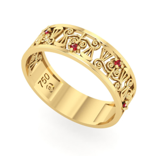 Anel Formatura Direito Trabalhado Feminino Ouro 18k