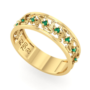 Anel Formatura Medicina Trabalhado Feminino Ouro 18k