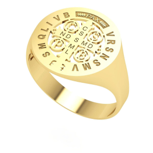 Anel São Bento Grande Ouro 18k