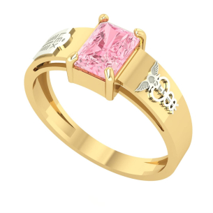 Anel Formatura Retangular 5x7mm Ciências Contábeis Ouro 18k