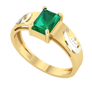 Anel Formatura Retangular 5x7mm Enfermagem Ouro 18k