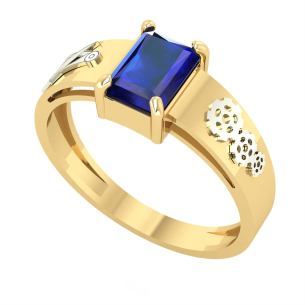 Anel Formatura Retangular 5x7mm Engenharia Mecânica Ouro 18k