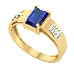 Anel Formatura Retangular 5x7mm Pedagogia Ouro 18k