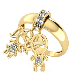 Anel Kaká Casal com Diamante Ouro 18k