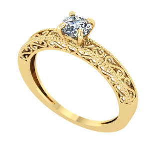 Anel Solitário Zircônia 5mm Luxuoso Ouro 18k