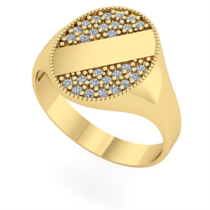 Anel Chancela Faixa Oval G Ouro 18k