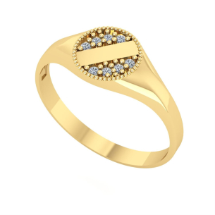 Anel Chancela Faixa Redondo P Ouro 18k