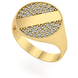 Anel Chancela Faixa Redondo G Ouro 18k