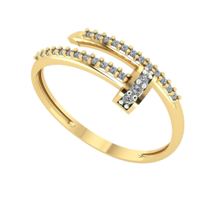 Anel Prego Pavê Ouro 18k