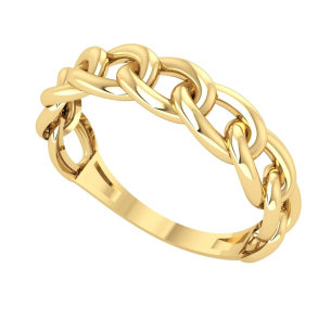 Anel Corrente Liso Ouro 18k
