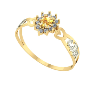 Anel de Formatura Gota com Coração Farmácia Ouro 18k