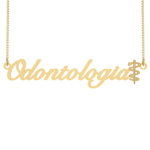 Gargantilha Odontologia Símbolo Ouro 18k