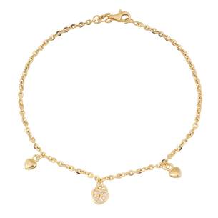 Pulseira Bailarina Coração Cadeado Ouro 18k