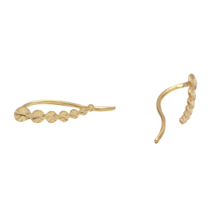 Brinco Ear Cuff Crescente Diamantado Ouro 18k