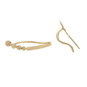 Brinco Ear Cuff Fio Diamantado Ouro 18k