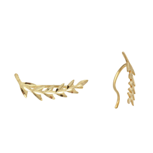 Brinco Ear Cuff Setinhas Diamantado Ouro 18k