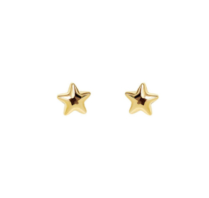 Brinco Estrela Dupla Liso Ouro 18k