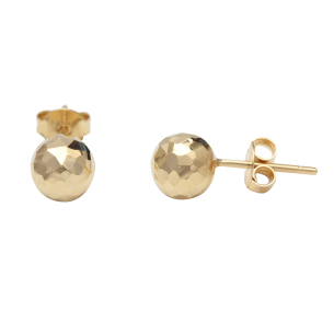 Brinco Bola 7mm Diamantada Ouro 18k