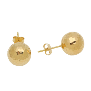 Brinco Bola Diamantada 12mm Ouro 18k