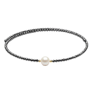 Choker de Espinélio/Ouro 18k com Pérola Ouro 18k