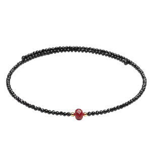 Choker de Espinélio/Ouro 18k com Pedra no Centro Ouro 18k