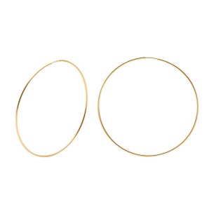 Brinco Argola Redonda 4cm Fina Ouro 18k