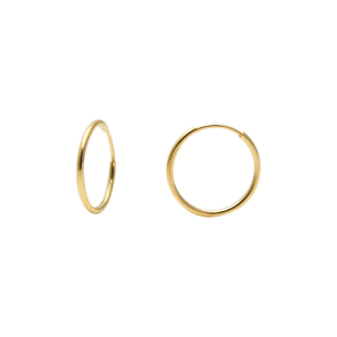 Brinco Argola Redonda 1,3cm Ouro 18k
