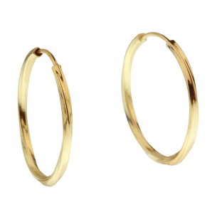 Brinco Argola Redonda Torcida 1.5cm Ouro 18k