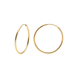 Brinco Argola Redonda 2cm x 2cm Ouro 18k