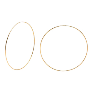 Brinco Argola Redonda 6,5cm Fina Ouro 18k