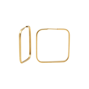 Brinco Argola Quadrada 1.7cm x 1.7cm Ouro 18k