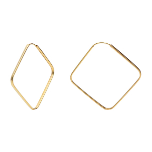 Brinco Argola Quadrada 2cm x 2cm Ouro 18k