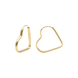 Brinco Argola Coração 1,3cm x 1,3cm Ouro 18k