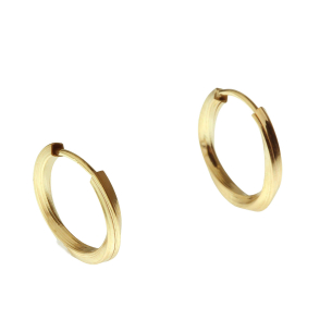 Brinco Argola Redonda Torcida 0,9x0,9cm Ouro 18k