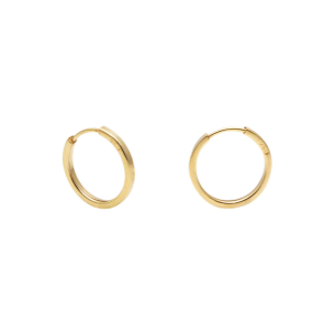 Brinco Argola Redonda 1cm x 1cm Ouro 18k