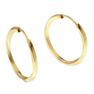 Brinco Argola Redondo Torcido 1,7cm Ouro 18k