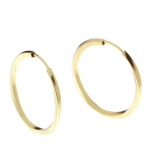 Brinco Argola Redonda Torcido 2.1cm Ouro 18k