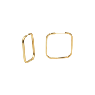 Brinco Argola Quadrado 1,5cm Ouro 18k
