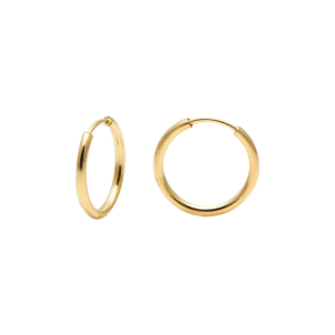 Brinco Argola Redondo 1,3cm Ouro 18k