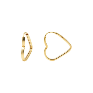 Brinco Argola Coração Fininho 1.6cm Ouro 18k