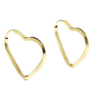 Brinco Argola Coração Torcido 1.8cm Ouro 18k
