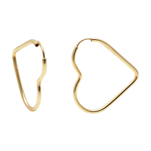 Brinco Argola Coração 2.5cm Ouro 18k