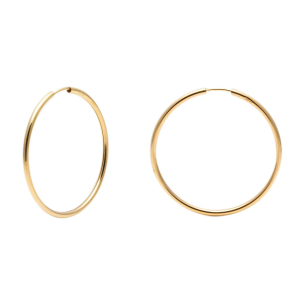 Brinco Argola Redonda 3,5cm x 3,5cm Ouro 18k