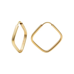 Brinco Argola Quadrada 1.6cm x 1.6cm Ouro 18k