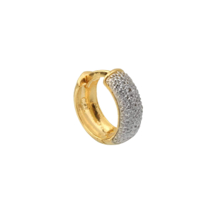 Brinco Masculino Argola Média Pavê 1 Unidade Ouro 18k