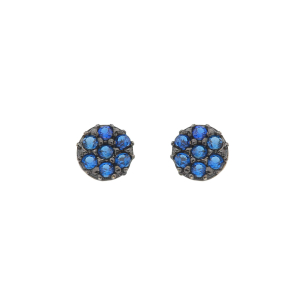 Brinco Baby Redondo Azul Ouro 18k