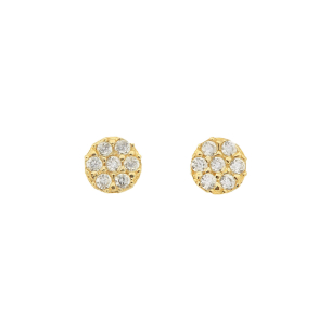 Brinco Baby Redondo Branco Ouro 18k