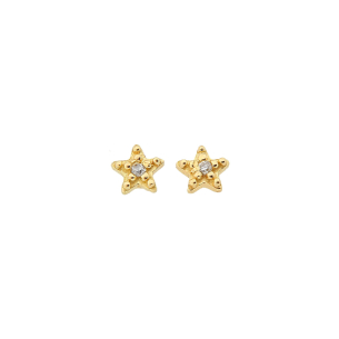 Brinco Baby Estrela Branco Ouro 18k