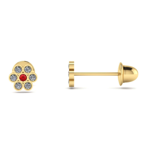 Brinco Baby Florzinha Ouro 18k
