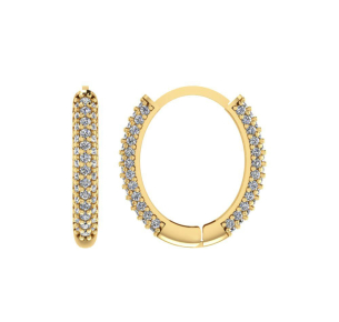 Brinco Argola Pavê Pequena Ouro 18k